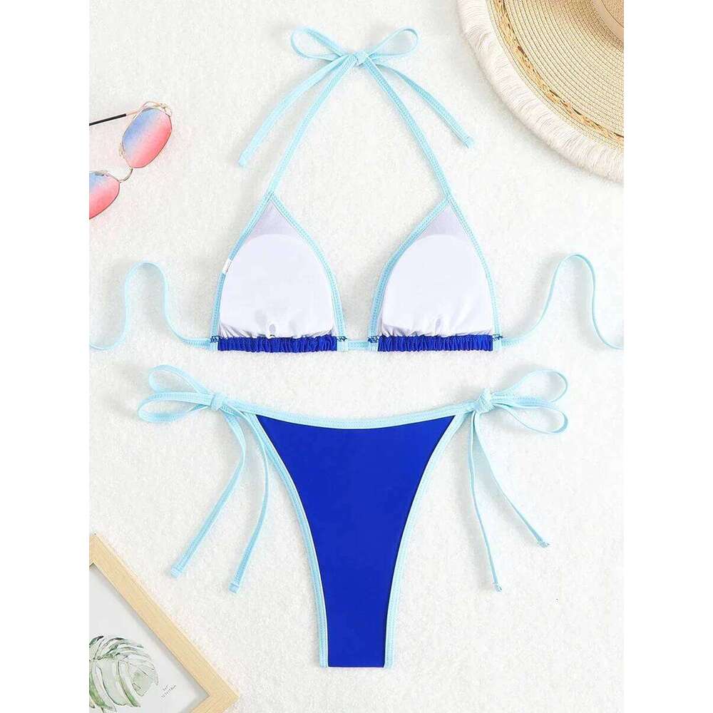 2025 Triangle Halter Bikini Sexy Brazilian Swimsuit Women String Swimwear Female Bathers Bathing Swimming Swim Suit Beachwear Z260206