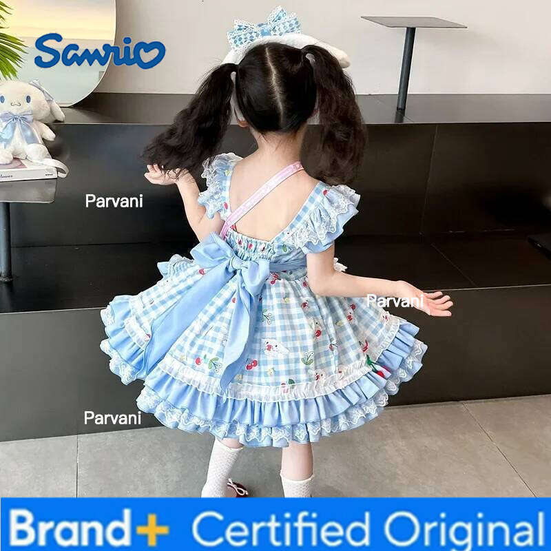 Sanrio Cinnamoroll Kids Summer Suspender Princess Kawaii Anime s Cartoon Role Playing Sweet Cute Party Lolita Tutu Dress H260206 - view 4