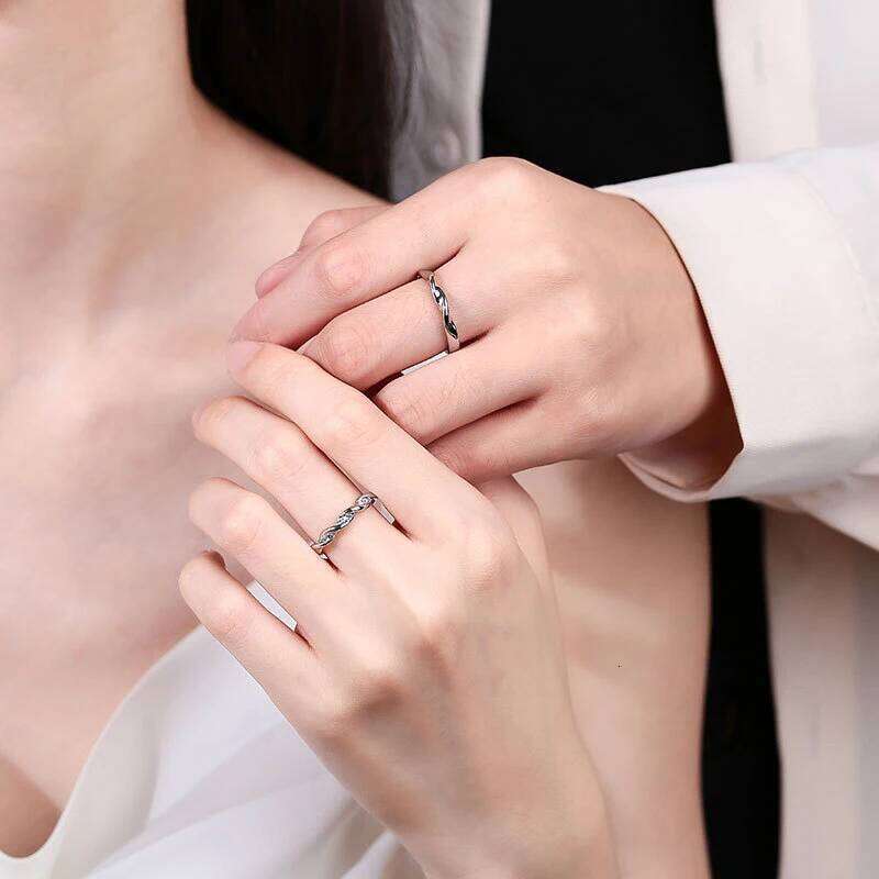 1PC OR 2PCS Couple Ring HipHop Boudoir Ins niche design For Women Men Birthday Jewelry Adjustable W260206