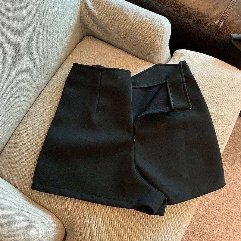Hot Sale Shorts Women Vintage Black Slim Summer Chic Solid All-match Ladies Clothing Stylish High Waisted Trouser XS-5XL H260206