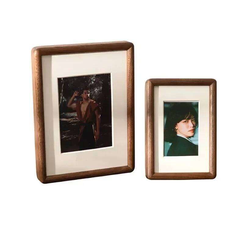 Black Walnut Real Wooden Round Corner Swing Table 6/7/8 Inch Mortise Tenon Photo Frame Home Decoration Picture Fram S260205