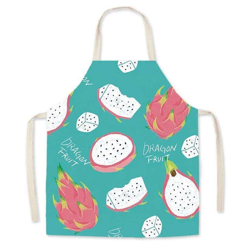 New style small fresh fruit linen fabric sleeveless kitchen cooking baking bib home cleaning apron 68x55cm S260205