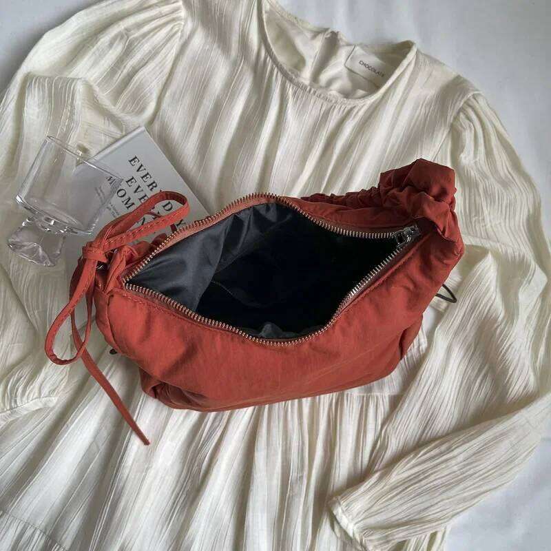 LEFTSIDE Soft Design Cloth Small Shopper Shopping Underarm Bags Lady Shoulder Bag for Women 2025 Trend Fashion Y2K Handbags Y260205