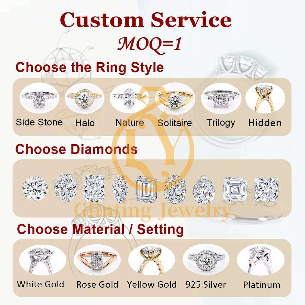 Custom Fine Luxury Rings 14K 18K Solid Gold Rhodium Plated 1Ct 2Ct 3Ct 5Ct Radiant Cut IGI Certified Lab Grown Diamond
