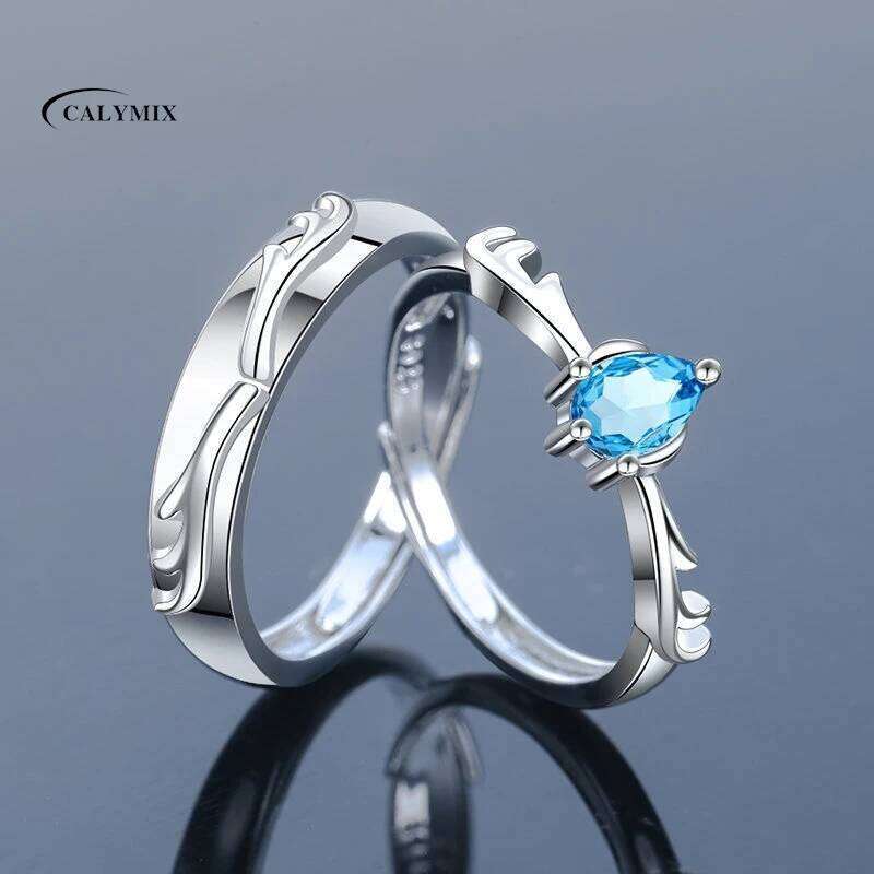 NEW 2PCS 925 sterling Pearl shine Zircon heart Rings Sunlight fashion original Ring silver womer lovers gift W260206