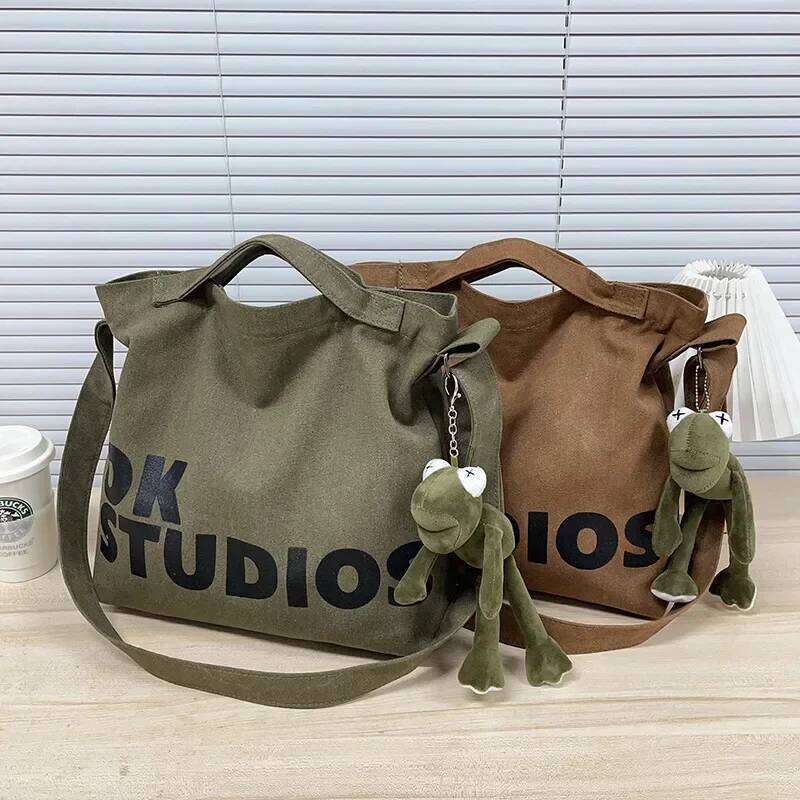 New Thickened Washed Canvas Korean Women Handbag Shoulder Bag, Large Capacity Women's Shopping Bags, Student School Bags XJ260129