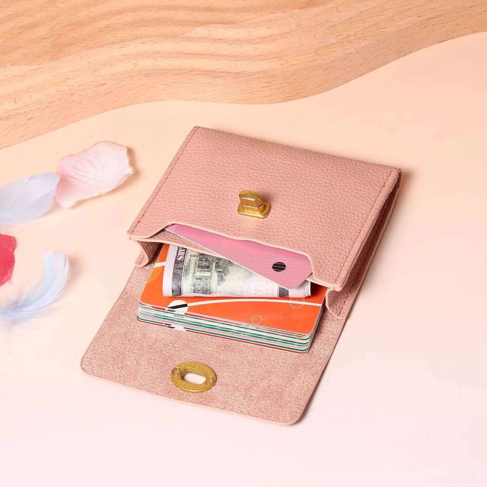 Fashionable and trendy clasp coin purse, solid color Korean style women's clutch bag, short style, student card holder. Y260206