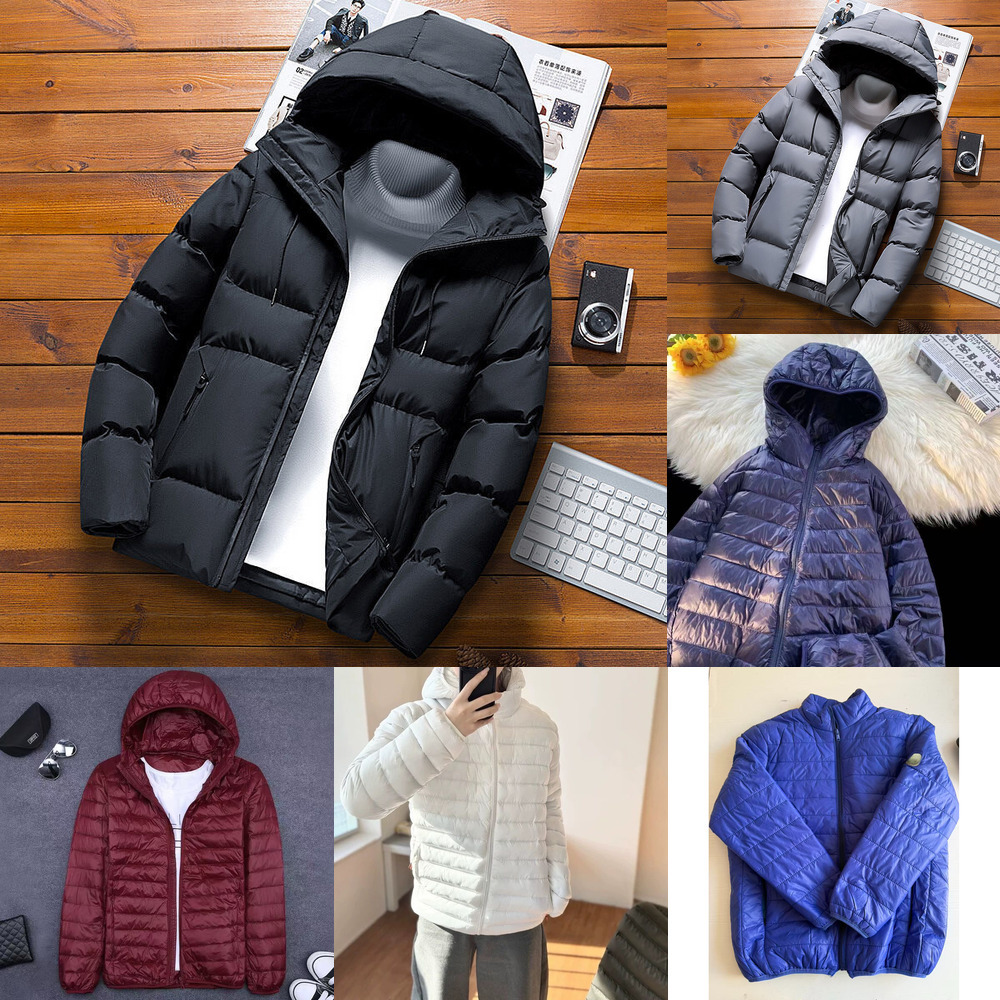 Quality Mens Parka Winter Jacket Men Cotton Padded Puffer Jackets Men Fashion Top Zipper Up Solid Color Outerwear Coats 201119