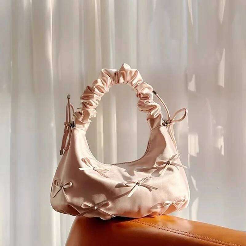 Unique Ruched Cute Versatile Bowknot High-Quality Women's Shoulder Handbag Y260205