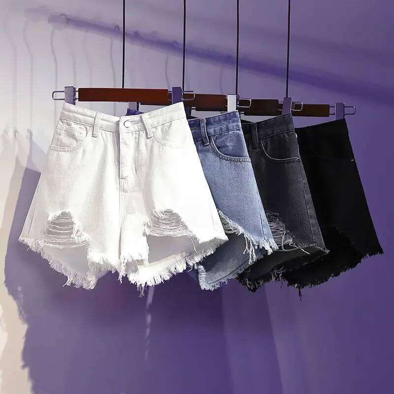 Sexy Summer White High Waist Short Pants Aesthetic Vintage Wide Leg Korean Casual Loose Fashion Women's Jean Denim Shorts Female XJ260206