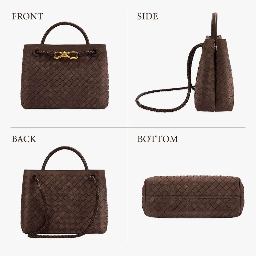 Woven Tote Bag For Women Leather Shoulder Handbag Top Handle Purses