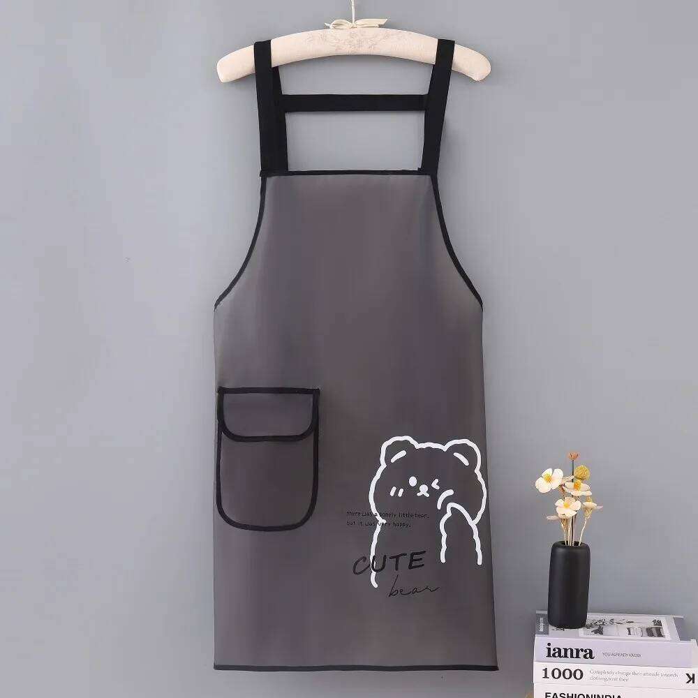 Cartoon Sleeveless Waterproof TPU Dirt-Proof Lightweight Kitchen Apron Transparent Cleaning Aprons Home Use S260205