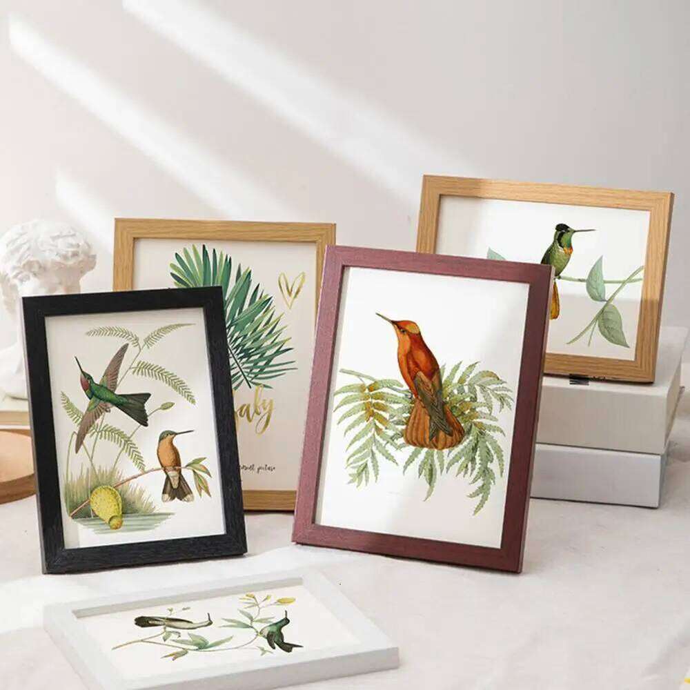 6/7/8/10-Inch/A4 Vintage Wooden Clear Glass Picture Display Frame Rustic Home Bedroom Desktop Photo Holder Decor S260205