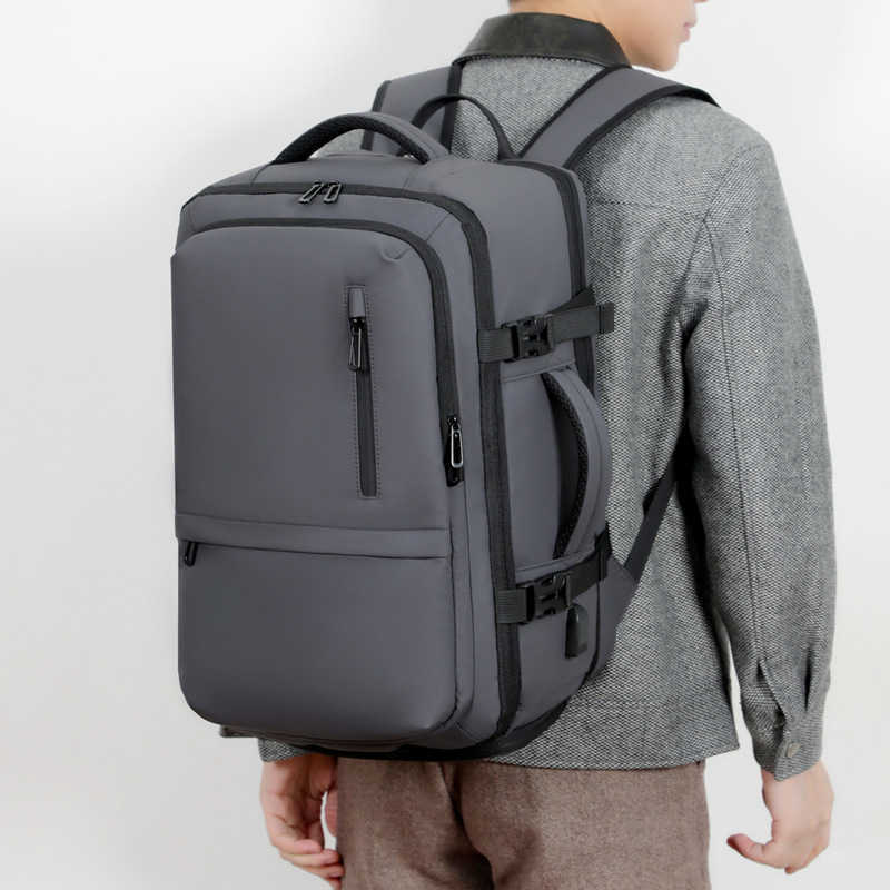 Men's Fashion Backpack Large Capacity Expandable Business Backpack USB Charging Laptop Backpack
