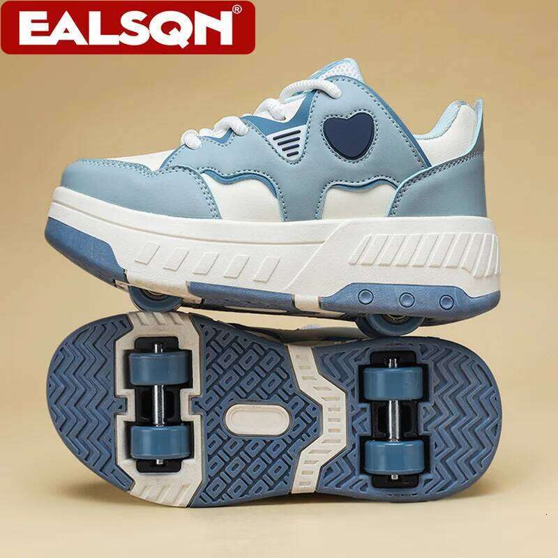 Kids Roller Skate Shoes Fashion Casual Sports Children 4-Wheels Outdoor Sneakers for Boys and Girls Gift 26Y0206