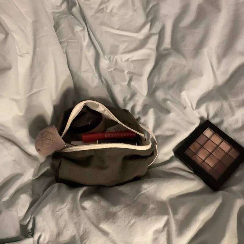 1 Pc Korean Style Women Cosmetic Organizer Bags for Travel Canvas Make Up Case Small Large Tote Makeup Kit Pouch Y260206