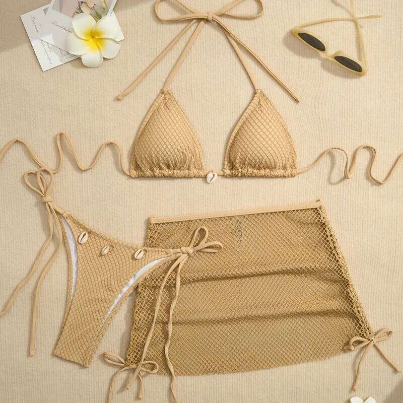 New Sexy Bikinis Female Swimsuits Women Three-Piece Swimwear Beach Swimming Wear Bathing Suits Brazilian Bikini Set Pool Bather Z260206