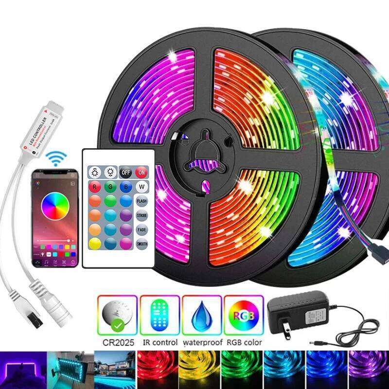 30leds/m 5050 Led 5M LED Strip Light ribbon 15M 20M 30M rgb led diode tape Bluetooth Controller power adapter for Home Z260206