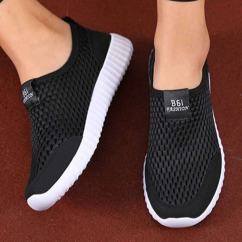 Women's Slip on Sports Breathable Summer Lazy Casual Lightweight Mesh Long-distance Travel Walking Shoes