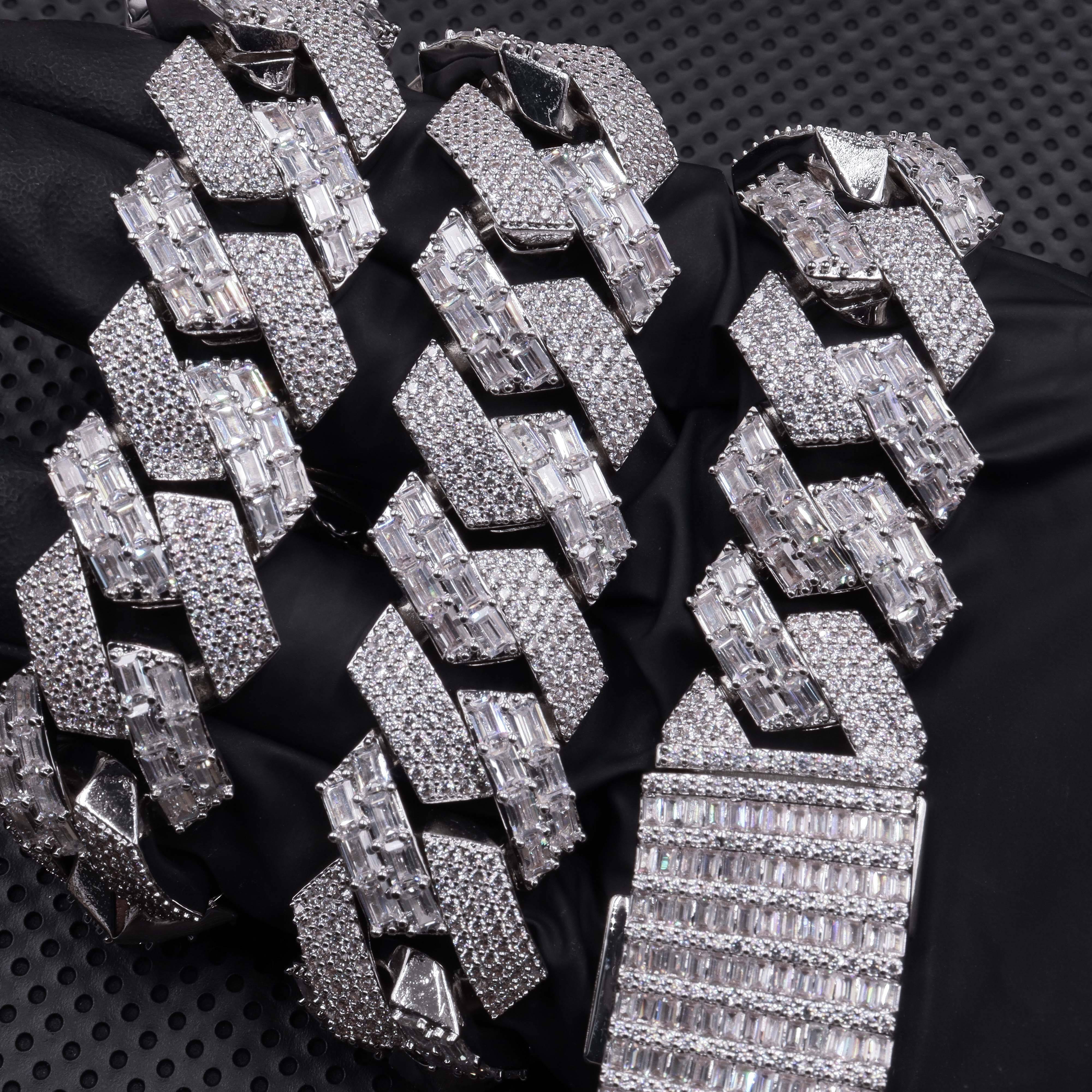 Pass Diamond Tester Gra Moissanite Diamond 925 Sterling Silver Custom Cuban Link Chain for Rapper Hip Hop Necklace