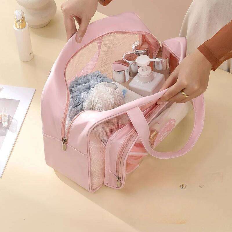 Women's PVC Swim Bag with Wet/Dry Separation - Clear Waterproof Beach Tote for Travel, Swimming & Vacation Y260206