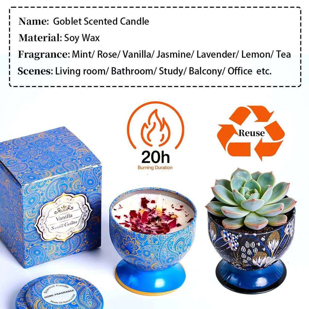 Valentine's Day Scented Jar Gift Goblet Dried Flower Fragrance Candle Smokeless Romantic Incense Wholesale Wedding Favor S260205