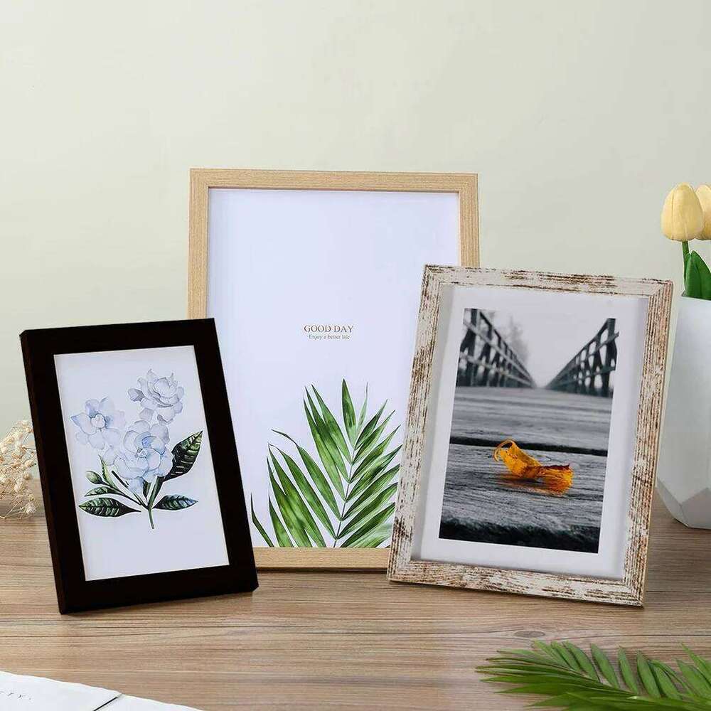 Wood Wall Hanging 10X15cm 15X20cm 20X25cm A4 Wooden Picture Frame For Pictures Photo Decor Commemorative Gift S260205