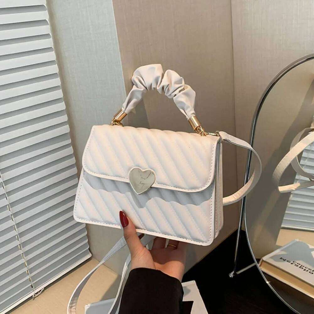 White fashion women's simple single shoulder crossbody exquisite PU texture hand carrying small square bag 1 pack XJ260129