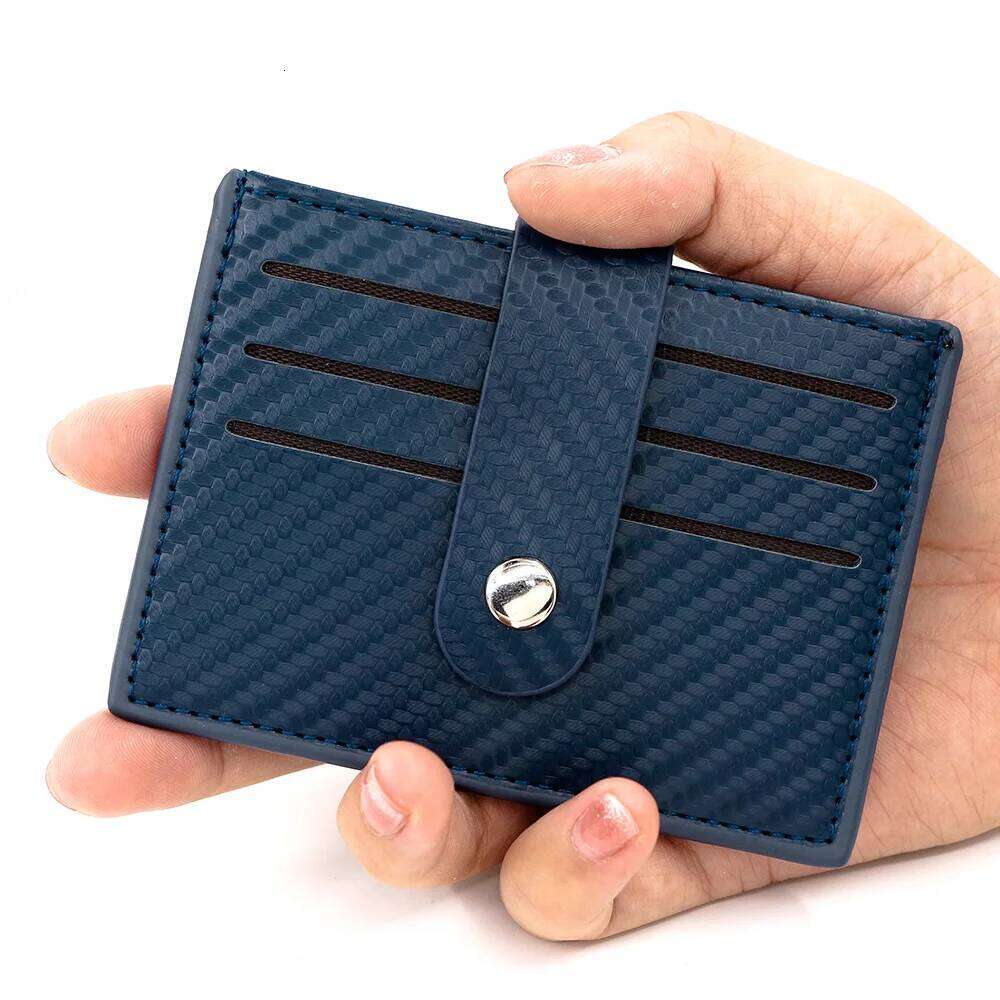 New Fashion Carbon Fiber Pattern Holder PU Leather Men Credit Case ID Card Wallet Y260206