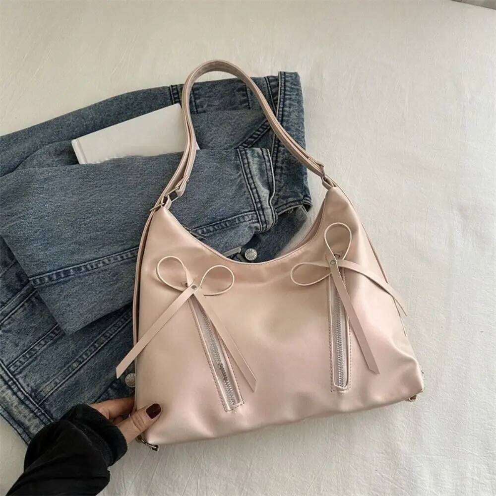Fashion Korean Bows Armpit Stylish Casual Bow Tote Bag Sweet Versatile Women's Handbags Ladies Y260205