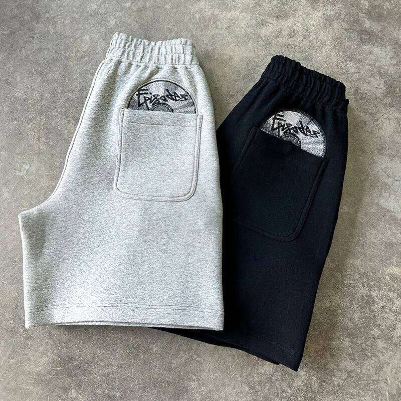 Y2K Creative Pocket CD Pattern Cartoon Embroidery Fashion Loose Straight Shorts Summer American Casual Hip Hop High Street Pants XJ260206
