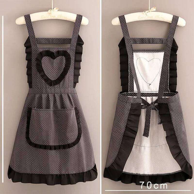 Western Style Canvas for Women Summer Thin Home Kitchen Fashion Apron Anti-fouling Wear-resistant Work Clothes S260205