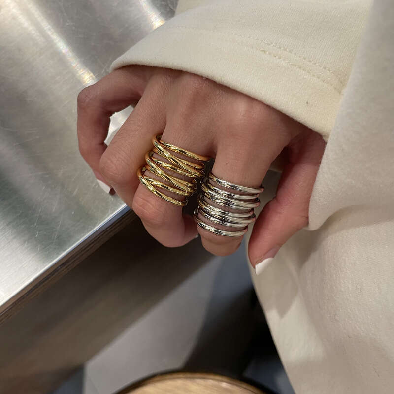 designer Style Simple Multi-layer Coil Wrapped Niche High-end Exaggerated Fashion Versatile Index Finger Ring