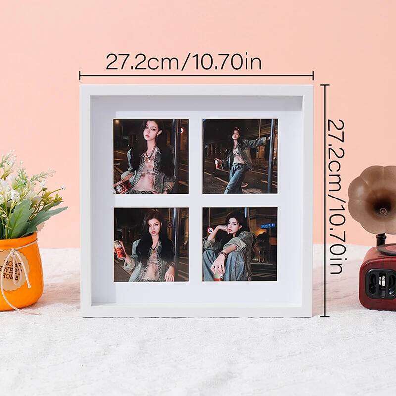 1PC wooden frame collage with 4 openings suitable for wall and table decoration photo frames S260205