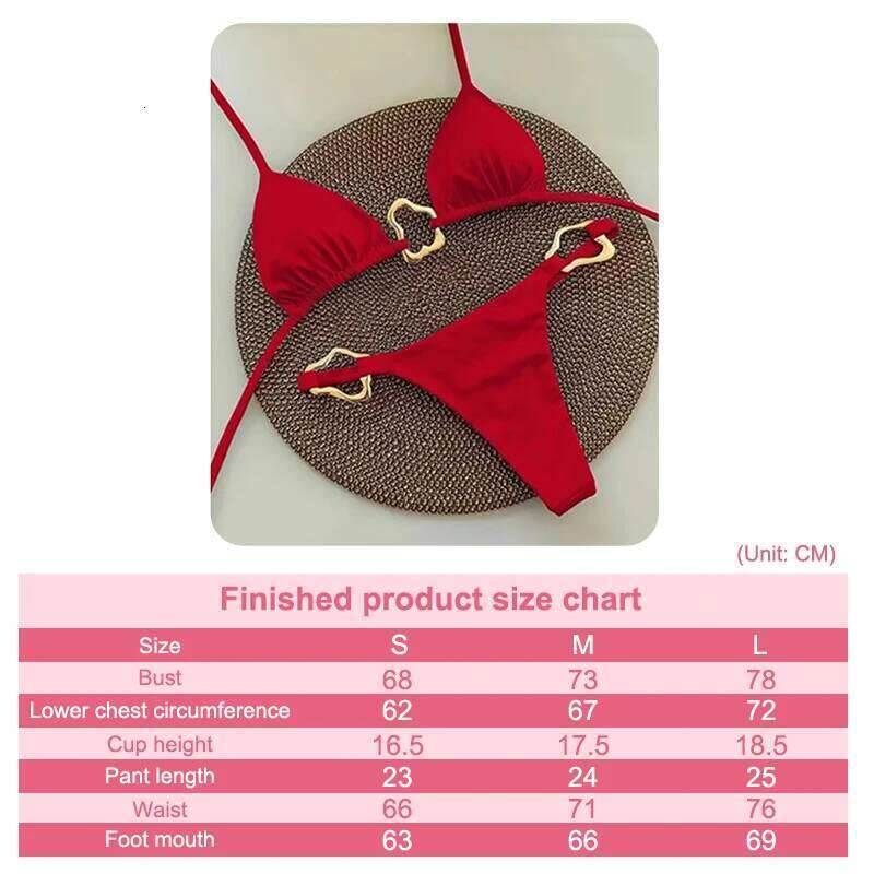 Sexy Solid Color Halter String Triangle Two Piece Bikini Trendy Metal Buckle For Women Summer Beach Lace-up Swimsuit Z260206