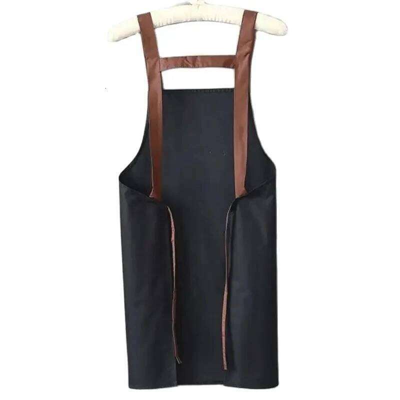 Hello Letter Printed Waterproof Apron Kitchen Cooking Home Large Pocket Storage Baking Shoulder Aprons Hotel Specific Practical S260205 3d8