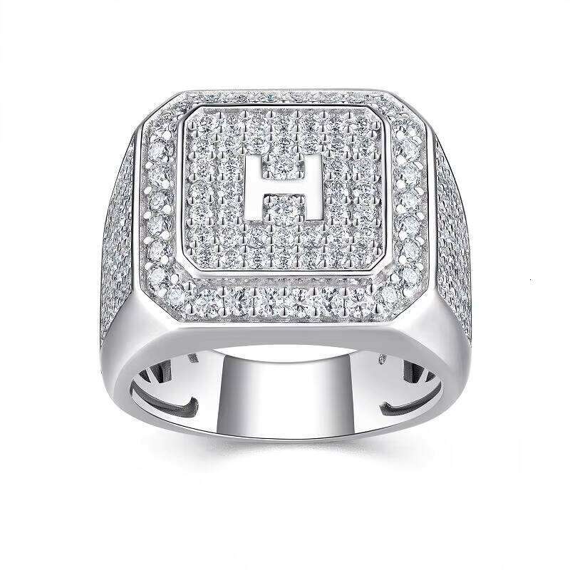 Moissanite Large Ring Hip Hop Style 925 Silver Luxury Fashion Jewelry Custom OEM For Trendy