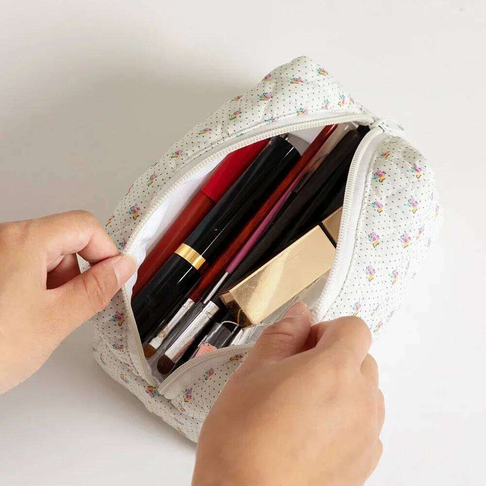 Floral Printed Lipstick Storage Women's Cosmetic Bag Beauty Case Travel Makeup Pouch Toiletry Organizer Y260206