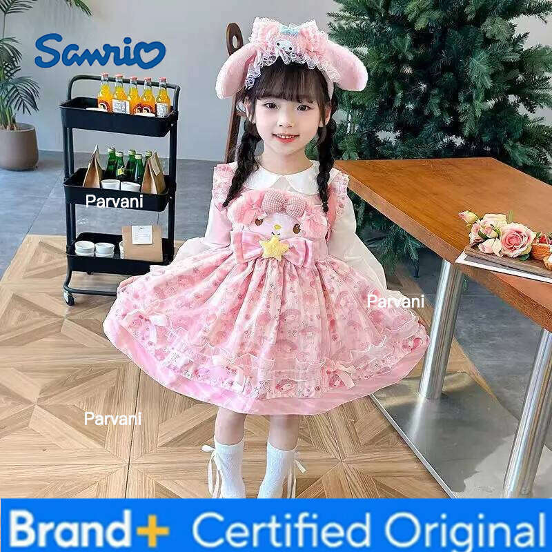Sanrio My Melody Dress Lolita Cosplay Puffy Skirt Kawaii Kids Anime Long Sleeve Dersses Children Halloween Costume Birthday Gift H260206 - view 4