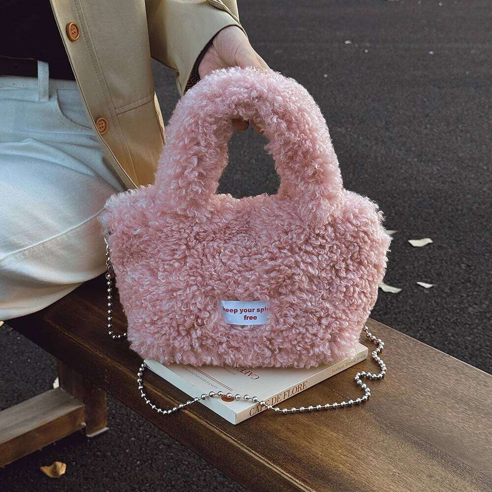 Shake Fleece Women's New Stylish Single Shoulder Crossbody Bag, Hand-Held Plush Bucket Bag XJ260129