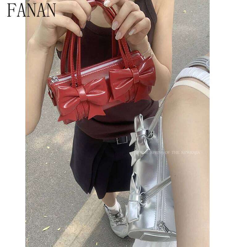 Korean Fashion sweet and cute Top-Handle Underarm Bag for Women Summer fashion 2025 New Red Handheld Crossbody Bags Y260205