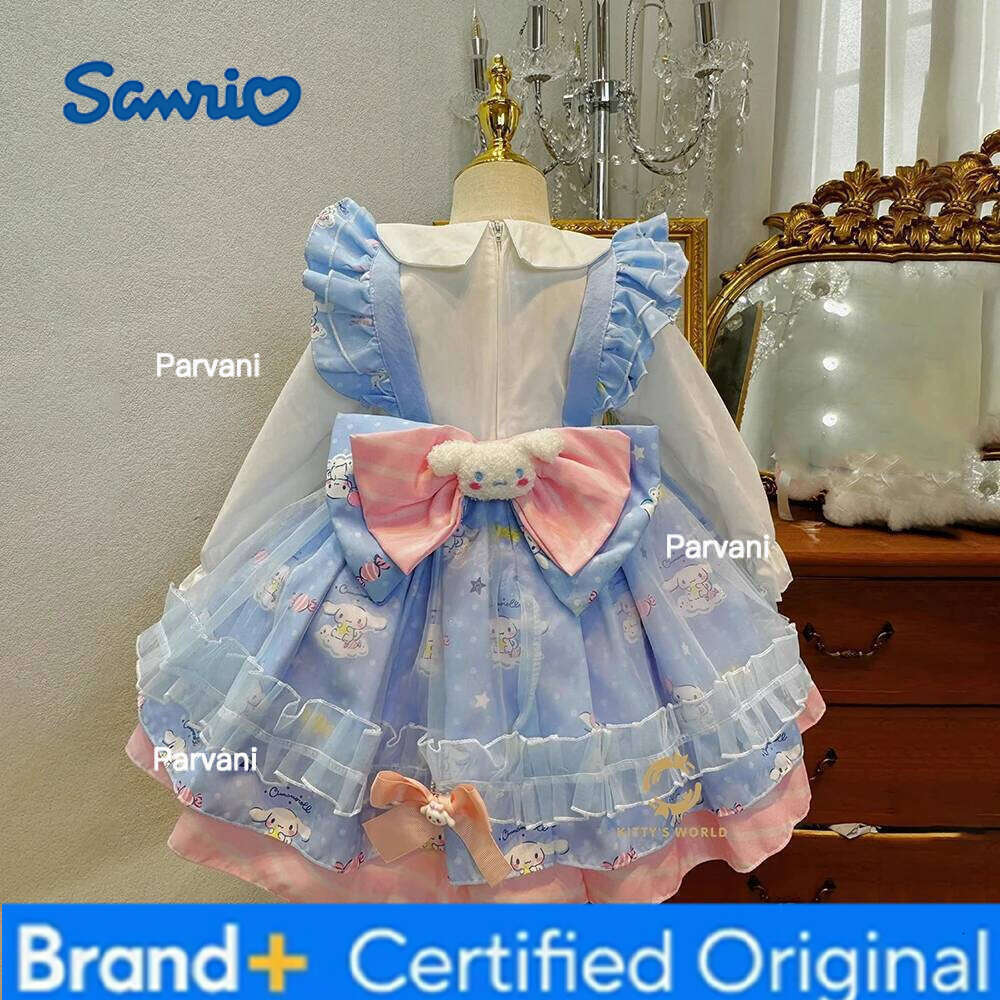 Sanrio Cute Cartoon Cinnamoroll Girls Lolita s Spring Autumn Party Role Play Tutu Child Dress Birthday Gift H260206 - view 6