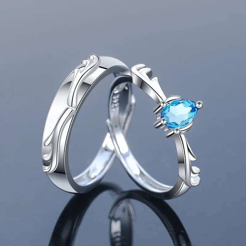 2Pcs 925 Sterling Silver Couples Sets Light Polishing Simple Ring for Woman Man Classic Wedding Fine Jewelry Circle W260206