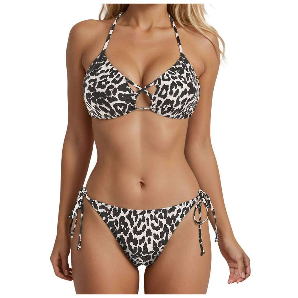 Women's Swimsuit 2025 New Leopard Two Piece Bikini Swimwear Thong Bikinis Set For Women Sexy Bathing Suits Triangle Swimsuits Z260206