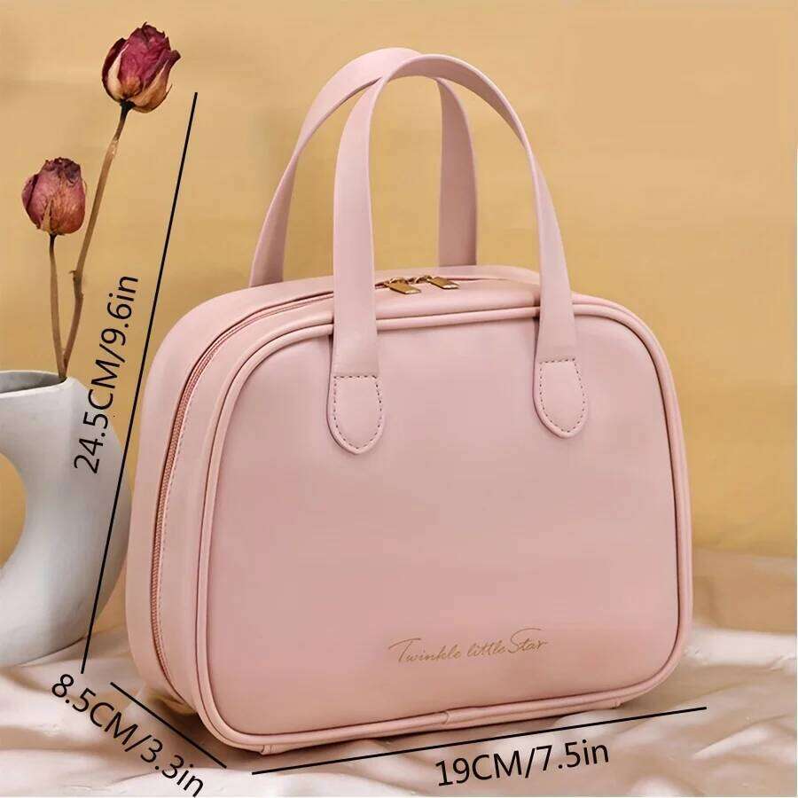 PU Handheld Makeup with Large Capacity, Fashionable and High Beauty, Divided Storage, Travel Storage Bag Y260206