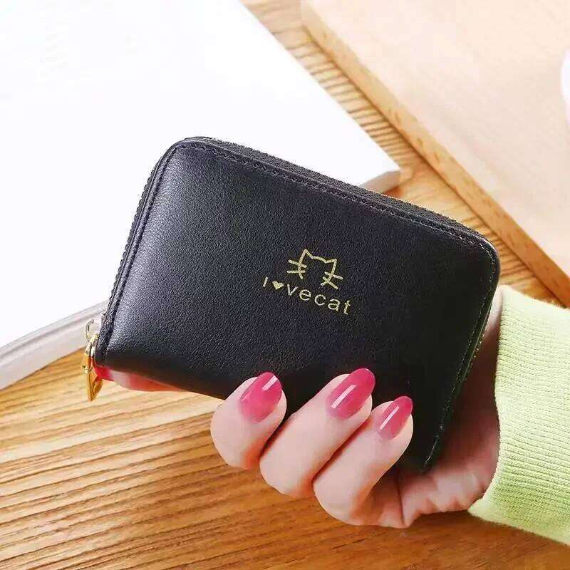 Pu Leather Short Card Holder Bag Portable Cute Small Zipper Money Coin Purse Men Wallet Women Clutch Pouch Y260206