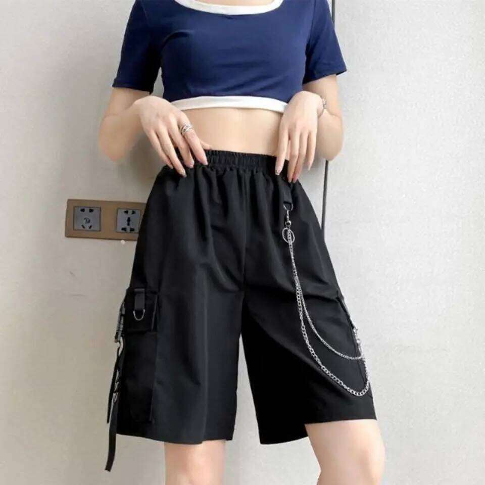 Summer Fashion Korea Style Solid Color Wide Leg High Quality Short s Women Casual Loose Harajuku Shorts C260206