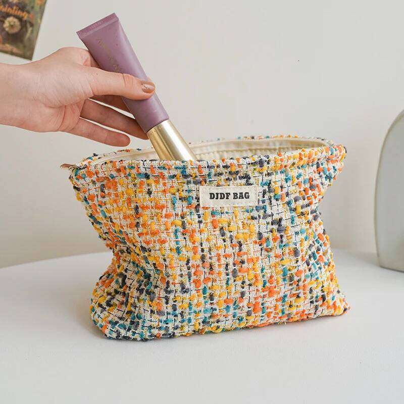 Yellow Plush Women's Portable Travel Toiletry Large Capacity Cosmetic Change Storage Bag Commuter Clutch Ins Y260206