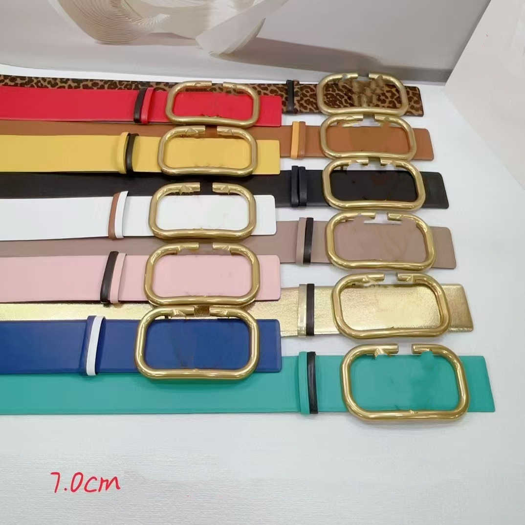 Fashion Designer Belt Women V Buckle Genuine Leather Skirt Dress Jeans Decoration Btlts All-match Girdle 7cm Men Ladies Waistband High-quality ZMVO