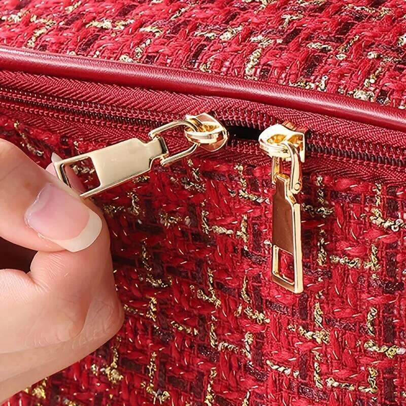 Large Capacity Travel Toiletry New Plaid Portable Small Fragrance Go out Makeup Bag Y260206